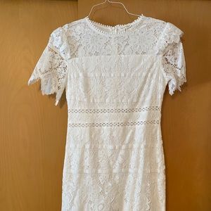 Main Strip white lace dress